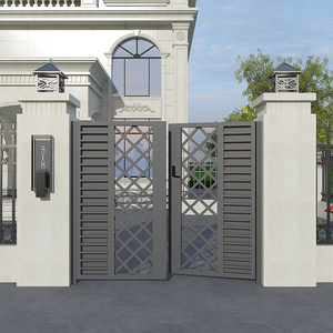 别墅庭院大门铁门现代中式大门百叶门户外大门双开院子门花园铁门