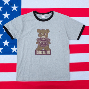 东京1993美式复古重磅常春藤ucla短袖撞色小熊可爱情侣男女款t恤