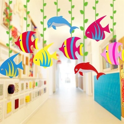 幼儿园吊饰挂饰走廊装饰吊饰空中挂饰幼l儿园环创吊z饰海底世界