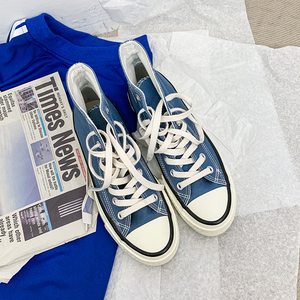 新款官网正品star匡威1970s经典款帆布鞋男高帮限定雾霾蓝板鞋女