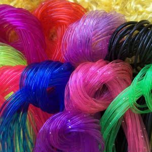 玻璃丝线编手链虾水晶玻璃丝塑料绳手工中国结绳送串珠七彩穿铃铛