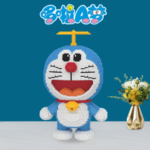 正版授权哆啦a梦拼装积木兼容乐高小颗粒益智叮当猫玩具拼图礼物