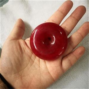 鸡血岫玉手把件