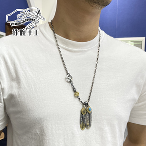 高桥吾郎goros爆款套装羽毛太角链项链金松金爪点金项链吊坠特价