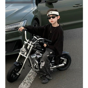 暴风骑士儿童电动车摩托车可坐大人3-12岁男女孩两轮越野车