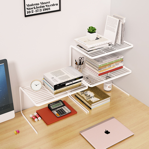 书桌收纳置物架桌面儿童学生分层书架办公室桌上整理文件架增高架