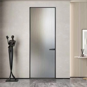 极窄超白长虹玻璃门厕所卫生间门厨房浴室平开铝合金窄边框隐形门