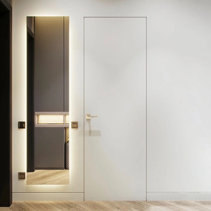 极简隐形门窄边无框门定制卧室门背景墙隐藏门暗门铝木门室内房门