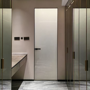 极窄边框平开门超白长虹玻璃门厕所铝合金厨房卫生间门无框隐形门