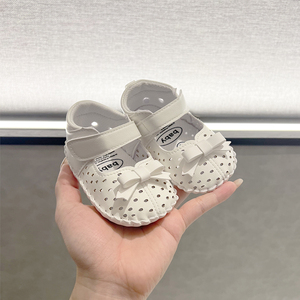 夏天新款0-1岁女宝宝学步鞋3-68九-12个月婴儿软底凉鞋透气公主鞋