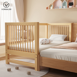 实木高围栏防护栏儿童床婴儿床拼接大床宝宝床新生无甲醛拼接床