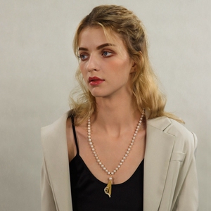 00魏您独尊2淘宝canarykiss法式双层珍珠项链轻奢小众锁骨链女高级