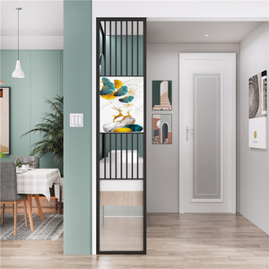 轻奢入户不锈钢屏风卫生间长虹玻璃铁艺隔断现代简约客厅玄关柜子