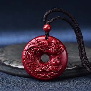朱砂丹凤守禄吊坠2022年麟凤争辉生肖属龙吉祥物男女款钥匙扣挂件