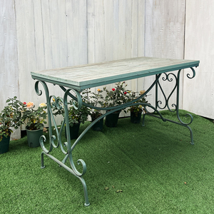 户外桌椅欧式复古铁艺实木防腐花园庭院阳台布置装饰造景摆设桌子