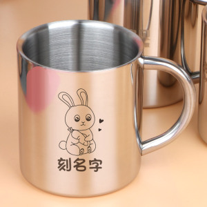 不锈钢儿童水杯家用幼儿园宝宝一两岁以上小孩防摔直饮喝牛奶杯子
