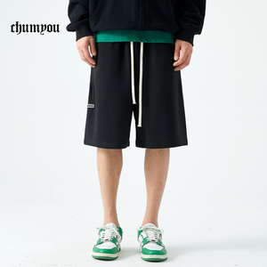 400g重磅纯棉 cityboy宽松美式复古短裤男夏季高街休闲针织五分裤