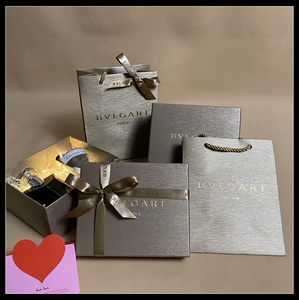 专柜正品bvlgari/宝格丽香水纸袋香水盒袋子礼品袋礼盒丝带包装袋