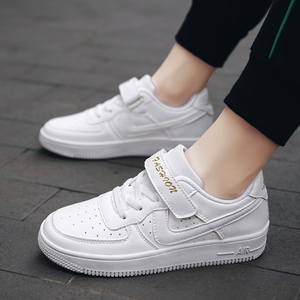 人本飞跃官方旗舰店回力男童鞋春秋款儿童校园小白鞋中大童白色皮