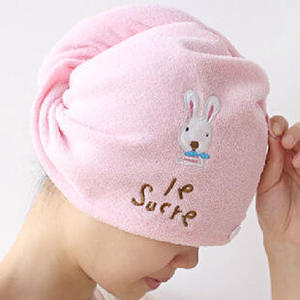 kt02 创意家居 可爱卡通咪兔超强吸水干发帽 神奇干发巾