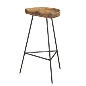 简约现代铁艺三角形酒吧抬脚凳子休闲高脚椅实木餐厅椅子可