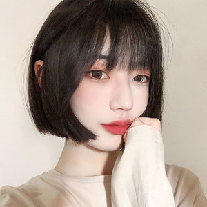 假发短发女仿真自然全头套夏网红bobo头造型lolita圆脸发型假发套