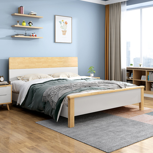 ikea宜家全实木床现代简约床北欧双人床1.8米单人床1.5m卧室家具1