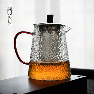 器货耐高温锤纹玻璃煮茶器茶水分离过滤泡茶壶大号家用办公室茶壶