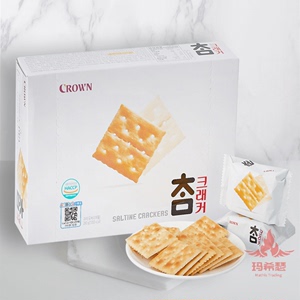 韩国直邮CROWN可拉奥太口苏打饼干280g盒装下午茶代餐小零食可DIY
