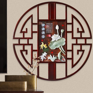 金玉满堂复古入户玄关装饰画怀旧饭店餐厅走廊过道玉石画玉雕挂画