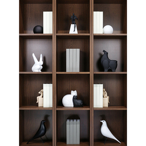 电视背景墙柜子摆件假书小鸟马道具简约现代样板间饰品玄关柜软装