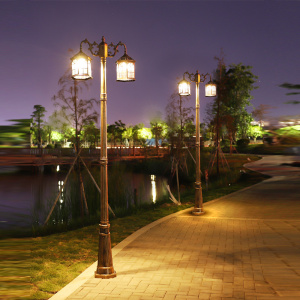 公园亮化工程小区花园可定制欧式复古铁艺防水高杆路灯户外景观灯