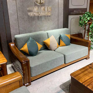 中式实木沙发现代简约大户型金丝黄檀木轻奢沙发123客厅组合家具