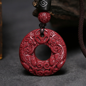 朱砂官方旗舰店貔貅吊坠男女原矿紫金砂平安扣项链本命年饰品礼物