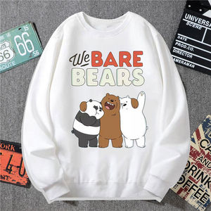 咱们裸熊三兄弟卫衣男薄款外套女卡通小白熊衣服冬季学生情侣装潮