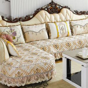 欧式沙发套罩 全包四季通用防滑布料万能坐垫套定制布艺u型沙发垫