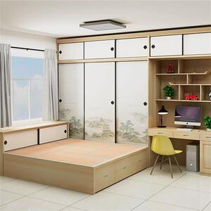 榻榻米衣柜工厂全l屋定制u日式橱柜酒柜大连订制厂家衣柜床地台炕