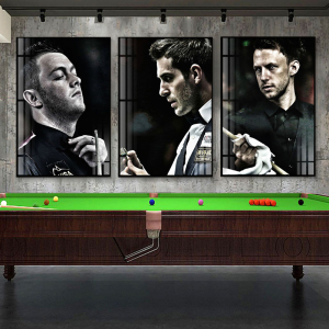台球室装饰画人物明星斯诺克酒吧台球厅桌球挂画海报背景墙面壁画