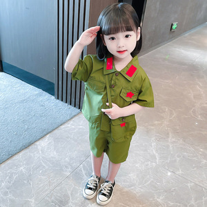 六一儿童合唱服演出服装小红军八路军军装解放军志愿军空军表演服