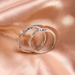 梦祥银莫比乌斯环戒指情侣款对戒纯银一对小众情人节礼物送女朋友