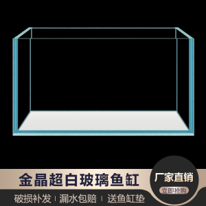 金晶超白鱼缸客厅家用桌面大中小型玻璃造景水草缸矮缸生态海水缸