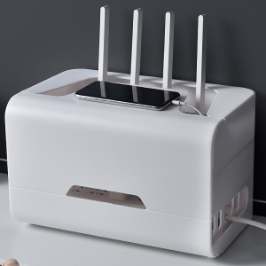 无线网收纳盒客厅桌面插排板盒子光纤猫宽带装饰盒机顶盒隐藏箱子