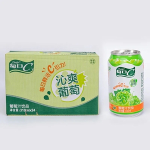 康师傅 每日c沁爽葡萄 310ml*24罐整箱 葡萄汁果味风味饮料