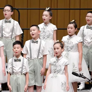 六一儿童合唱演出服男女童礼服中小学生纱裙大合唱团诗歌朗诵服装