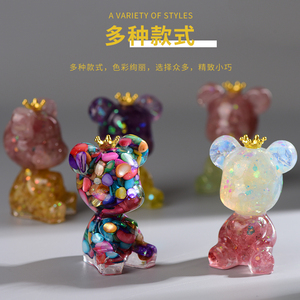 水晶熊摆件
