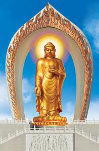 大小款 东林寺大佛 阿弥陀佛 佛像画像挂像卷轴挂画贴画 可带木框