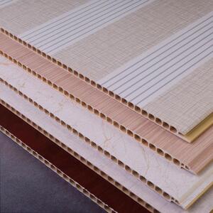 石塑集成墙板吊顶防水装饰材料扣板pvc板材自装快装护墙板.