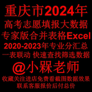 重庆2024年高考专家版志愿填报数据excel表格规划师常用专业分数
