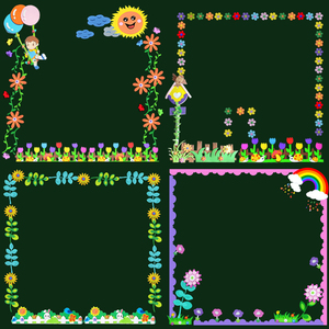 幼儿园小学教室布置装饰材料黑板报展板边框装饰区角文化立体墙贴