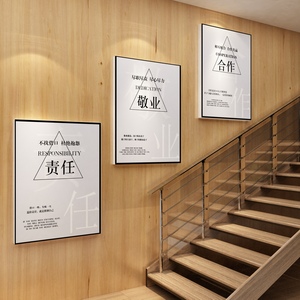 办公室墙面装饰画公司企业团队文化会议背景布置励志标语贴纸kt板